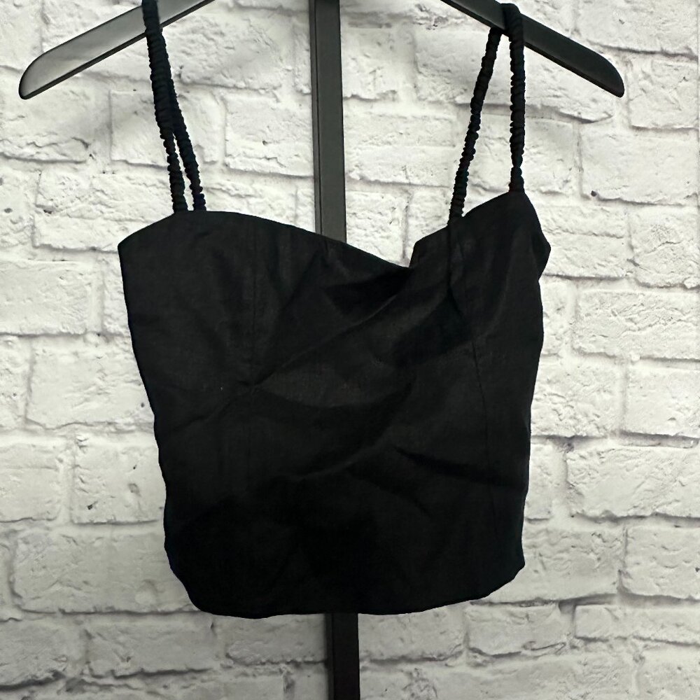 Black Linen Reformation Top